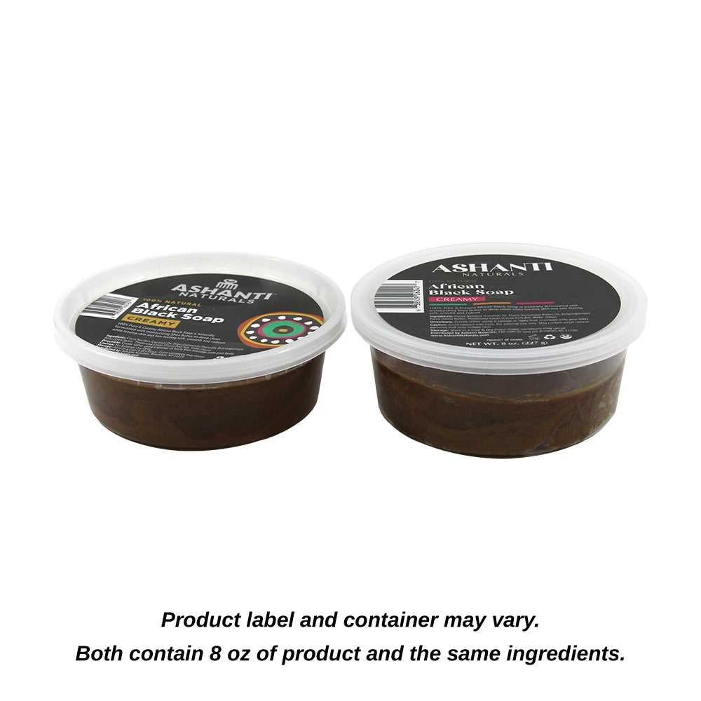 ASHANTI NATURALS: 100% Natural Creamy African Black Soap - 8 oz.